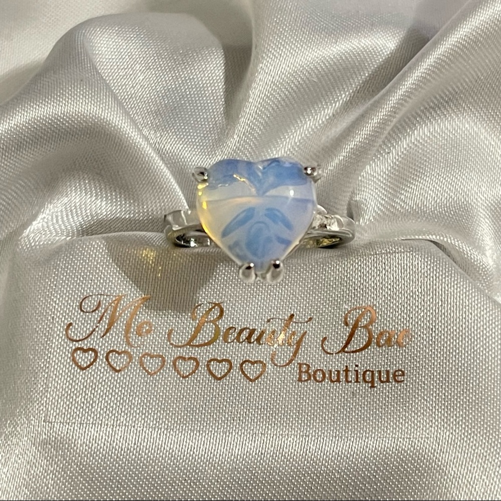 Silver Opalite Heart Ring - Picture 3 of 5